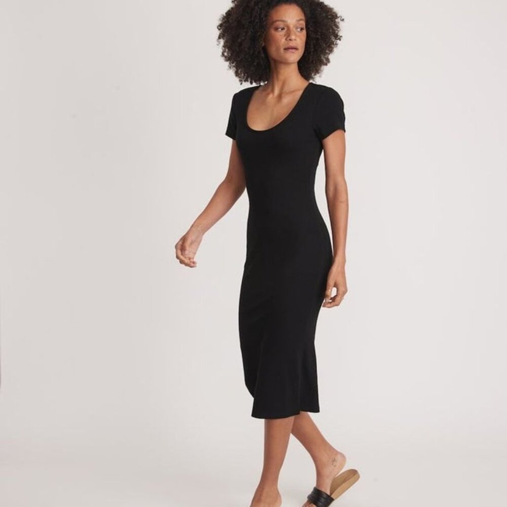 NWOT Marine Layer Lexi Black Sheath Midi Dress M